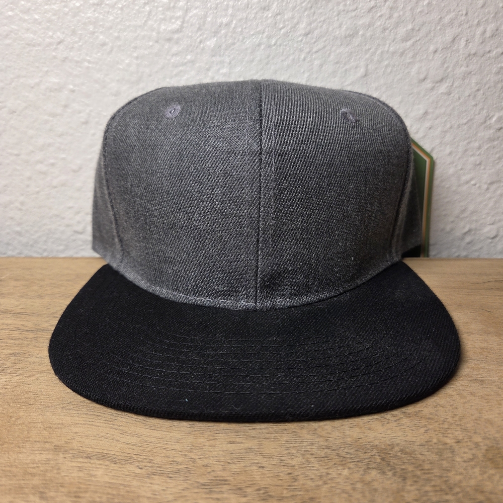 Grey And Black Crown Snapback Hat Blank